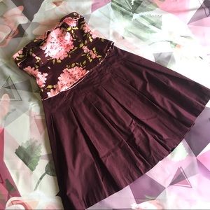 Vtg Early Aughts - Floral Strapless Top & Skirt